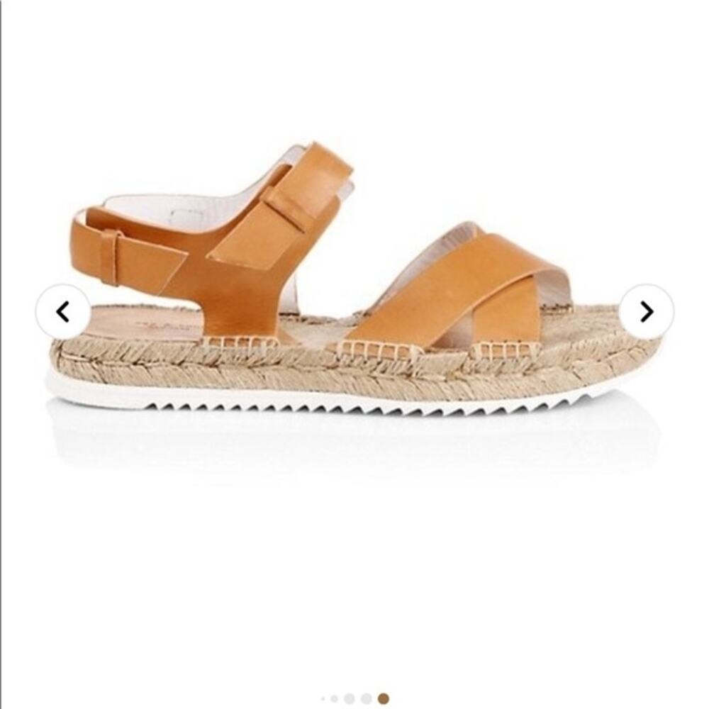 RAG & BONE Giza Leather Espadrille Sandals In Caramel Leather Size EU 38 - Picture 2 of 11
